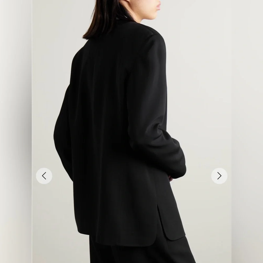 THE ROW black Alda blazer jacket double breasted shawl lapels New w/tags $2800 - Picture 15 of 16